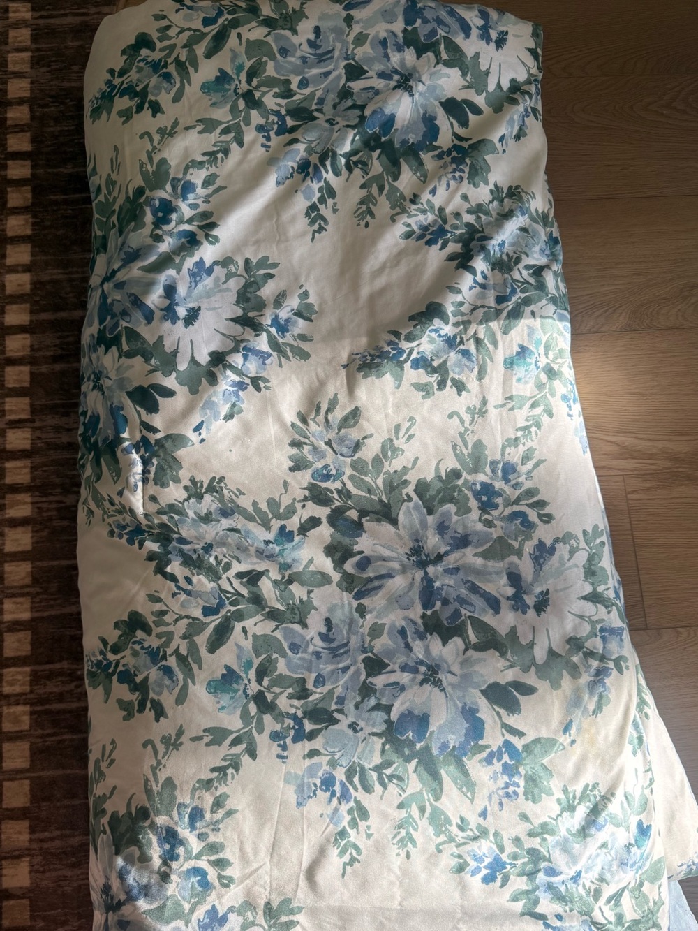 Blue Floral Duvet Cover - Elegant Botanical Print